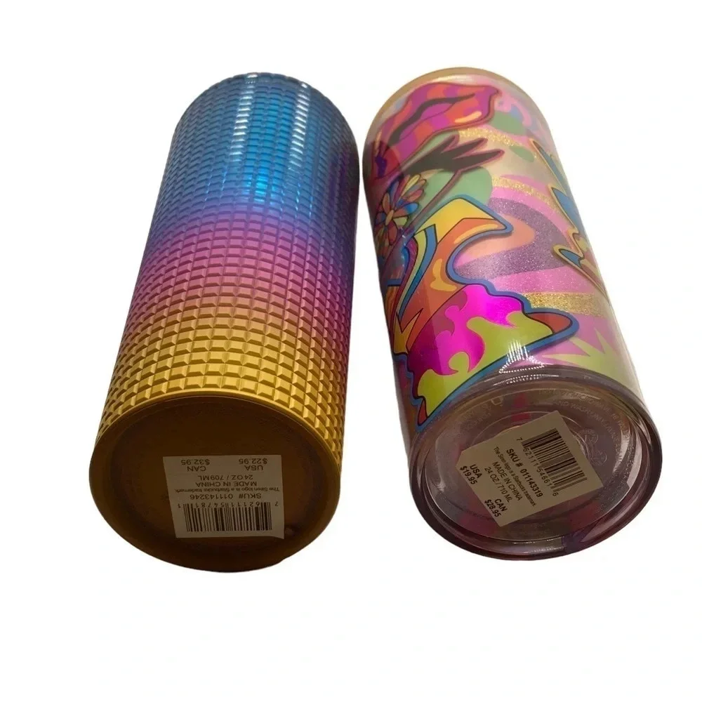 STARBUCKS SET Tim Singleton 2023 Ltd Edition PRIDE Venti Tumbler Cold Cups NWT - Picture 4 of 7